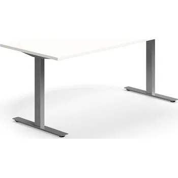 Psací stůl Psací stůl QBUS, T-nohy, 1800x800 mm, stříbrná podnož, bílá