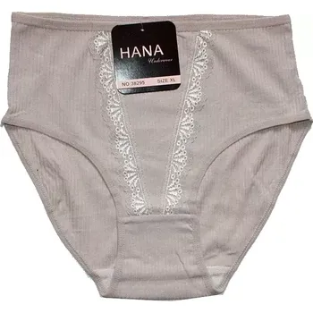 Dámské kalhoty Dámské kalhotky do pasu žebrové s krajkou 38295 čoko 607/242