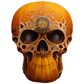 Nášivka NAŽEHLOVAČKA - Halloweenská lebka s dýní