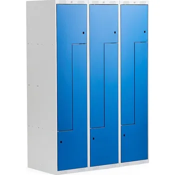 Šatní skříň Šatní skříňka CLASSIC Z, 3 sekce, 6 boxů, 1800x1200x500 mm, kovové dveře, modré