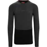 Icebreaker Mens ZoneKnit 260 Merino LS Crewe, Jet Heather/Black/Metro Heather 0A56HH585 - pánské merino triko L + Doprava zdarma