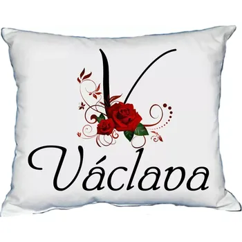 Dekorativní polštářek Polštář se jménem VÁCLAVA Vínový (polštářek dámské jméno )