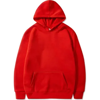 Pánská mikina Pánská jednobarevná mikina s kapuci Barva: Červená, Velikost: S
