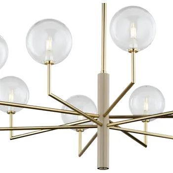 Lampička Jupiter Lustr Feme, zlatý, sklo, 10 žárovek, G9 - Stínidlo na lampu - Ø 10 cm, výška 3 cm; Ø stínidlo 14 cm zlatá, čirá 10 x 10 W LED - Doprava zdarma