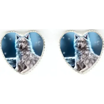 Náušnice Náušnice vlk (srdce) 3