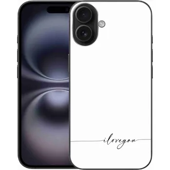 Pouzdro na mobilní telefon Gelový kryt mmCase na iPhone 16 Plus - I love you bílé pozadí