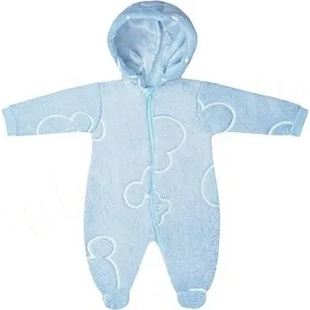 Kojenecký overall modrý plyšový overal s reflexním vzorem velikost 56