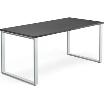 Psací stůl Psací stůl QBUS, O-podnož, 1600x800 mm, stříbrný rám, černá
