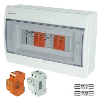 Rozvaděč FVE rozvaděč DC 1000V, 12M, 2x přep. ochrana, 2x pojistkový modul