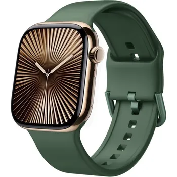 Ostatní příslušenství k chytrým hodinkám VSECHNONAMOBIL 87638 SILICONE Vyměnitelný řemínek pro Apple Watch 10 / 11 46mm tmavě zelený