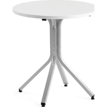 Jídelní stůl Stůl VARIOUS, Ø700 mm, výška 740 mm, stříbrná, bílá