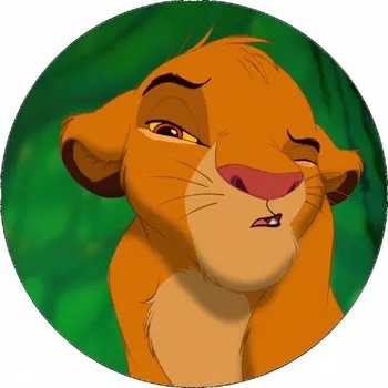 Jedlá dekorace na dort Jedlý papír Lví král Simba v lese 19,5 cm