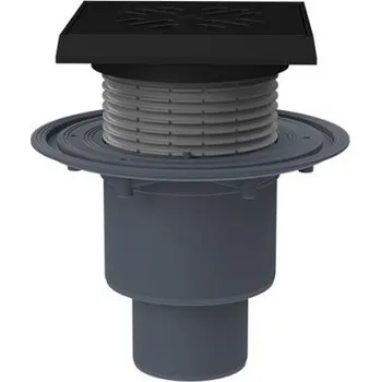 Odvodňovací žlab Hl podlahová vpust DN50/75/110, svislý odtok, zápachová uzávěra, PP, litina