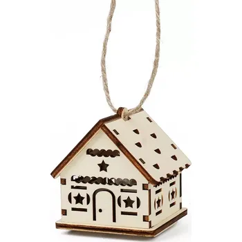 Vánoční dekorace Kúzlo dreva Malý domeček s hvězdičkami