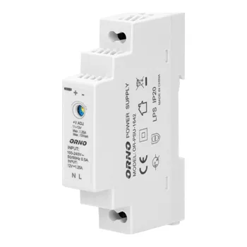 spínaný zdroj Napájecí zdroj ORNO OR-PSU-1642, 12V/1,25A, 15W, na DIN lištu , regulovatelný