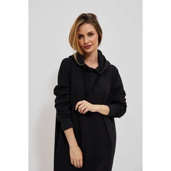 Dámské šaty Oversize mikinové šaty Moodo černá | hnědá | krémová 2182775