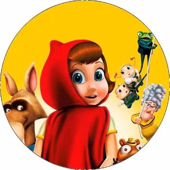 Jedlá dekorace na dort Jedlý papír Karcoolka žluté pozadí 19,5 cm