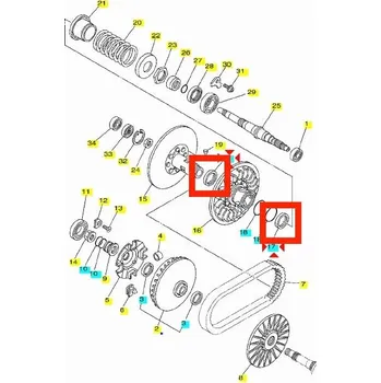 Motor pro motocykl Yamaha Gufero plovoucí řemenice 931044111900
