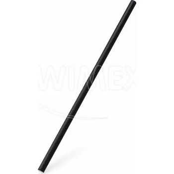 Jednorázové nádobí Slámka papírová JUMBO černá 25 cm, Ø 8 mm [100 ks]