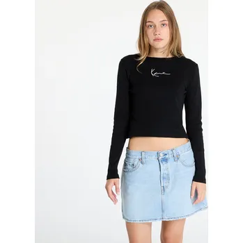 Dámské tričko Tričko Karl Kani Small Signature Short Rib Longsleeve Black M