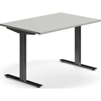 Psací stůl Psací stůl QBUS, T-nohy, 1200x800 mm, černá podnož, světle šedá