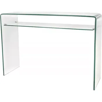 Konzolový stolek Skleněný stůl FANTOME 100 CM s poličkou