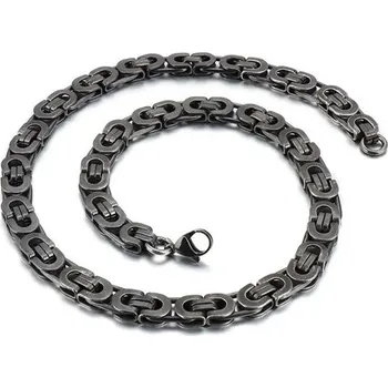 Šperk Pánský řetízek z chirurgické oceli Flat Boy Vintage Dark 8 mm, Délka 55cm Impress Jewelry 97k-cube