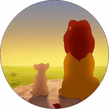 Jedlá dekorace na dort Jedlý papír Lví hlídka Simba a otec 19,5 cm