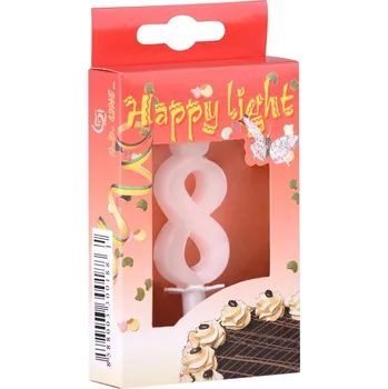 Svíčka Emocio Dortové číslo 8. svíčka v krabičce 18 gram