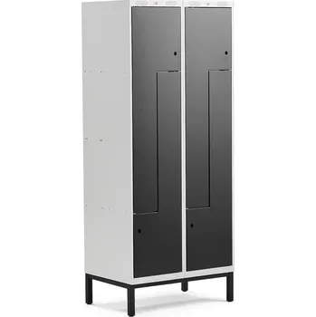 Šatní skříň Šatní skříňka CLASSIC Z, s nohami, 2 sekce, 4 dveře, 1940x800x550 mm, černé dveře