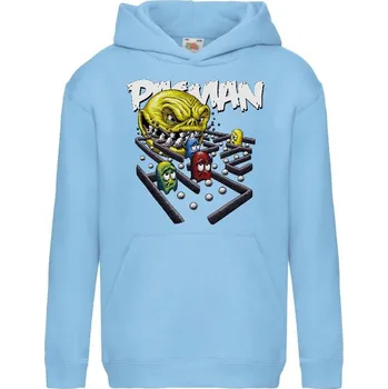 Chlapecká mikina detska-znackova-mikina-digitalni-potisk-pacman-thriller Barva: Sky blue - nebesky modrá, velikost: 164
