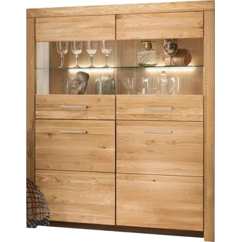 Komoda Dubová komoda s vitrínou I do obývacího pokoje LOMMA