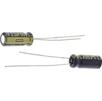 Kondenzátor Kondenzátor, řada: FC 3.3μF ±20procent 1.3Ω 50V dc, Radiální, Průchozí otvor Hliníkové elektrolytické Panasonic
