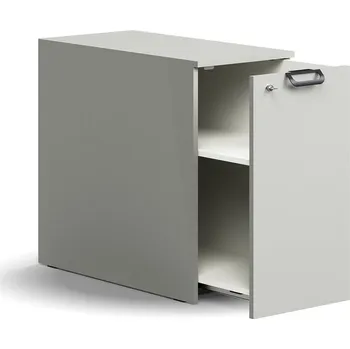 Policová skříň Výsuvná skříňka QBUS, pravá, s úchytkou, 740x400x800 mm, světle šedá