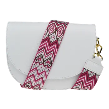 NovaKabelka.cz Kožená italská crossbody kabelka Ramona Bianca s přídavným popruhem XI