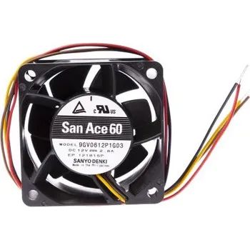 PC ventilátor Sanyo DenkiAxiální ventilátor 12 V DC DC, průtok vzduchu: 142.2m³/h 33.6W2.8A, 60 x 60 x 38mm