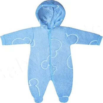 Kojenecká kombinéza Baby Service Zimní kombinéza s kapucí wellsoft svítící ve tmě modrá Vel. 68