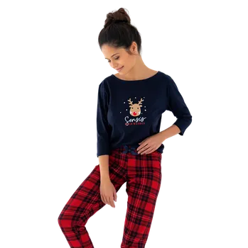 Dámské pyžamo Dámské dlouhé pyžamo Sensis Lucy L Modrá