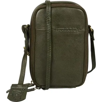 Kabelka BURKELY Kožená crossbody kabelka na telefon Natural Norah 1000819.04.74 tmavě zelená
