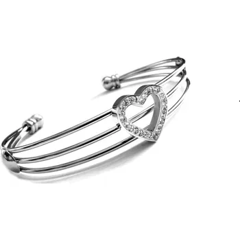 Náramek Steel Jewelry Náramek srdce z chirurgické oceli NR500550 dárkové balení zdarma