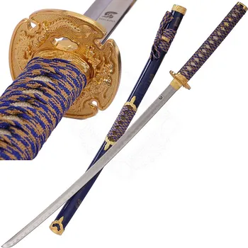 Bojový nůž Art Gladius Modro-zlatá Katana s pochvou