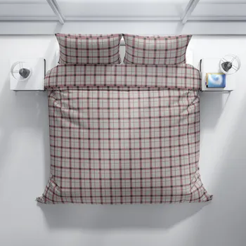 Povlečení Chanar s.r.o Bavlněné povlečení Růžové káro 140x200 cm, 70x90 cm