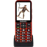 EVOLVEO EasyPhone LT, mobilní telefon pro seniory s nabíjecím stojánkem (červená barva)