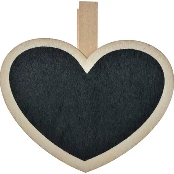 Tabulka na křídy ve tvaru srdce na kolíčku – 8x2x8 cm cm