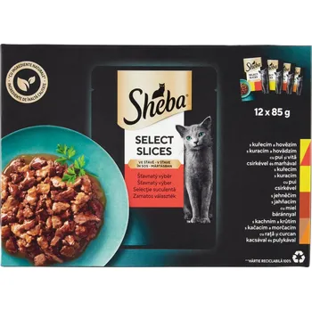 Krmivo pro kočku Sheba Select Slices šťavnatý výběr ve šťávě 12 x 85g (1.02kg)