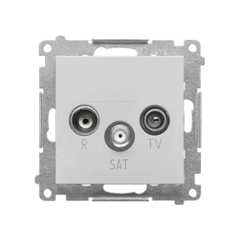 Elektrická zásuvka Simon 55 TASK.01/143 Zásuvka anténní R+TV+SAT koncová (přístroj s krytem), 1x vstup: 5 MHz÷2,4 GHz hliníková matná