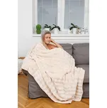 Sleep-well Luxusní deka mikroflanel/mikroplyš STELLA - 150x200cm, design obláčky béžová