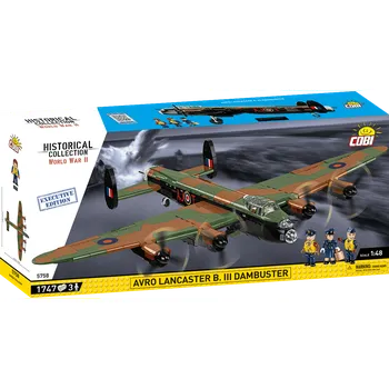 Stavebnice COBI Britský těžký bombardér AVRO Lancaster B. III Dambuster COBI 5758 - Executive Edition WW II 1:48