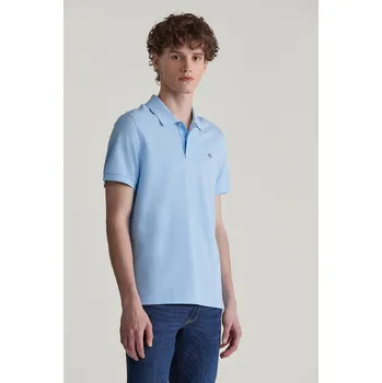Pánské oblečení POLOKOŠILE GANT REG SHIELD SS PIQUE POLO CAPRI BLUE