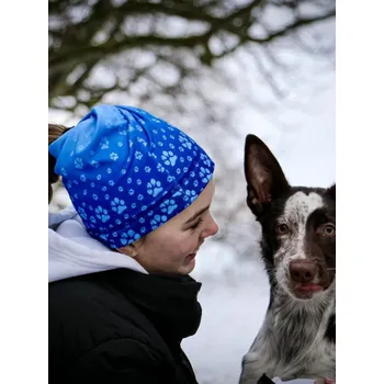 Čepice Sport. čepice oboustr. otvor na culík A9 modrá - limetka